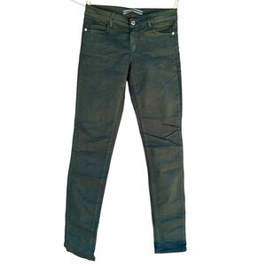 Mazzini Dutti Skinny Fit Denim Forest Green Jeans Made in USA Size 2